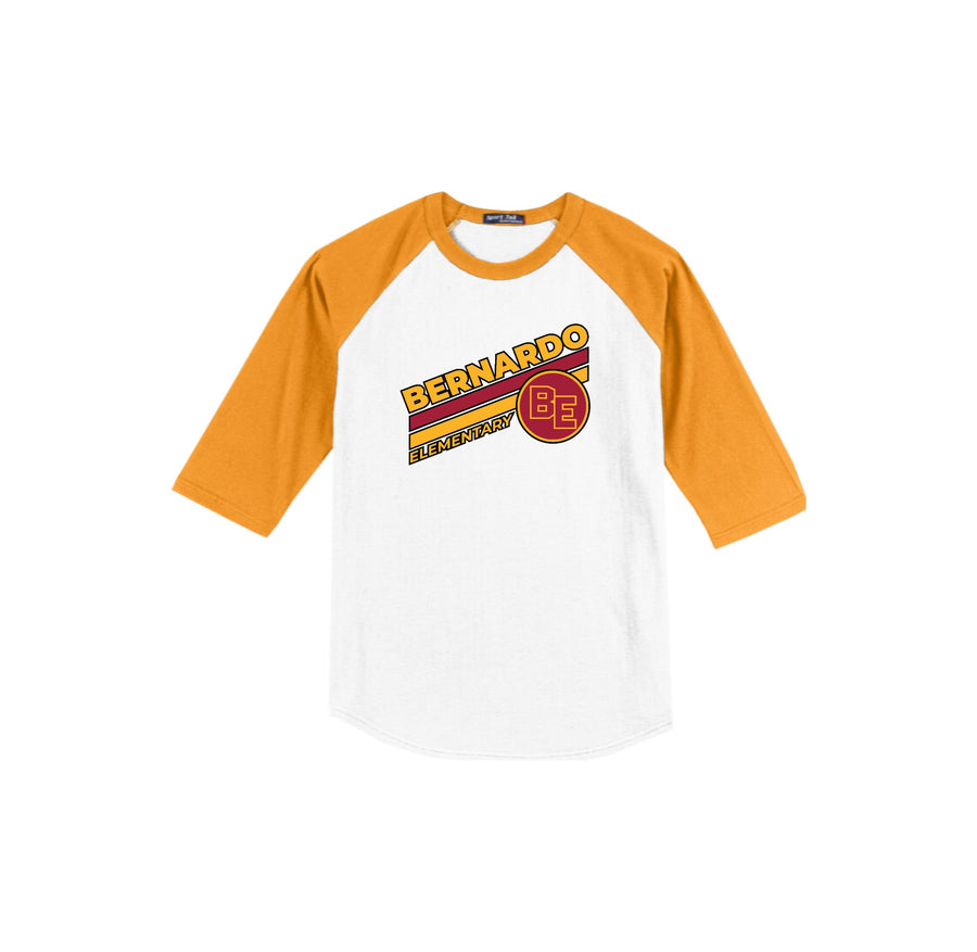 Bernardo Elementary-Adult Unisex Baseball Tee On-Demand  Stripe Logo