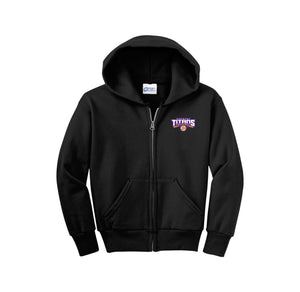 John F Kennedy HS Volleyball-Youth Unisex Full-Zip Hooded Sweatshirt On-Demand