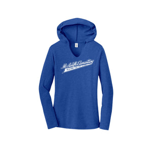 Christa McAuliffe Elementary Spirit Wear 2024-25 On Demand-Womens Premium Perfect Tri Long Sleeve Hoodie On-Demand Check Logo