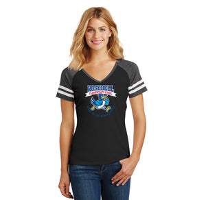 Rosedell-Womens Premium Game V-Neck Tee Banner