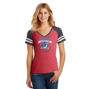 Rosedell-Womens Premium Game V-Neck Tee Banner