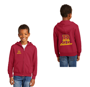 Rosedell-Youth Unisex Full-Zip Hooded Sweatshirt Front & Back R