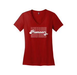 Mable Barron School-District Womens Perfect Weight V-Neck Tee On-Demand Pioneers