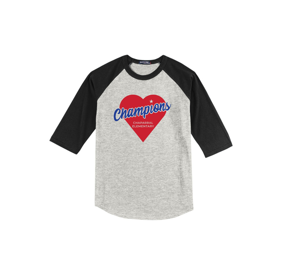 Chaparral Elementary Spirit Wear 2024-25 On Demand-Youth Unisex Baseball Tee On-Demand Heart