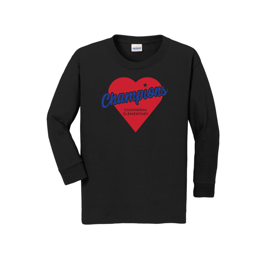 Chaparral Elementary Spirit Wear 2024-25 On Demand-Youth Unisex Long Sleeve Tee On-Demand Heart