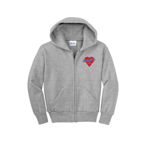 Chaparral Elementary Spirit Wear 2024-25 On Demand-Youth Unisex Full-Zip Hooded Sweatshirt On-Demand Heart