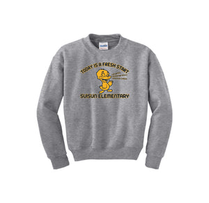 Suisun Elementary-Youth Unisex Crewneck Sweatshirt On-Demand Fresh Start Logo