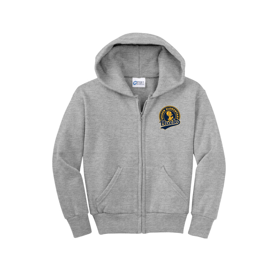 Suisun Elementary-Youth Unisex Full-Zip Hooded Sweatshirt On-Demand Circle Logo