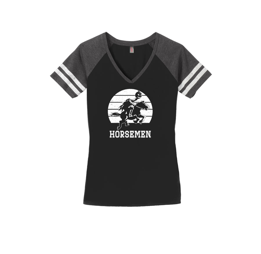 Sleepy Hollow Horsemen PTA-Womens Premium Game V-Neck Tee On-Demand Circle