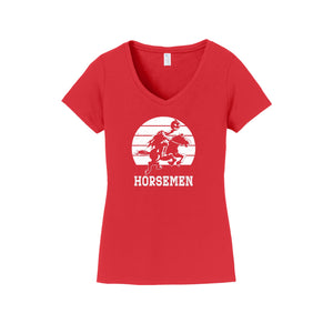 Sleepy Hollow Horsemen PTA-Womens Fan Favorite V-Neck Tee On-Demand Circle