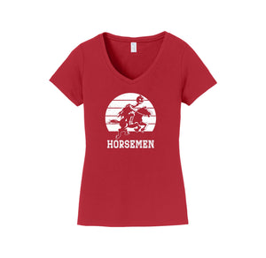 Sleepy Hollow Horsemen PTA-Womens Fan Favorite V-Neck Tee On-Demand Circle