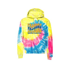 Deerfield STUDENT Spirit Wear-Adult Unisex Tie-Dye Hoodie On-Demand Typographic