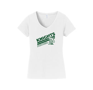 Smythe Academy of Arts & Sciences-Womens Fan Favorite V-Neck Tee On-Demand Stripe