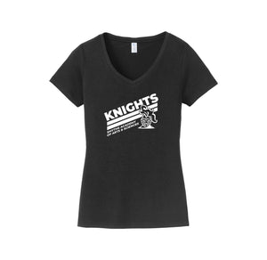 Smythe Academy of Arts & Sciences-Womens Fan Favorite V-Neck Tee On-Demand Stripe