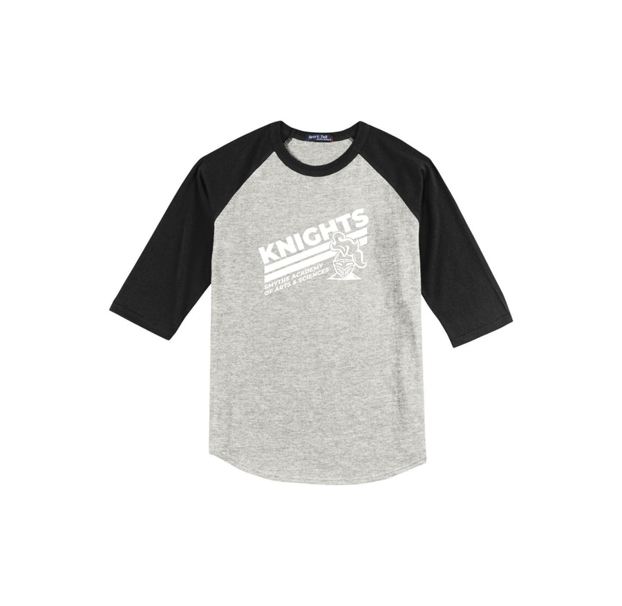 Smythe Academy of Arts & Sciences-Youth Unisex Baseball Tee On-Demand Stripe