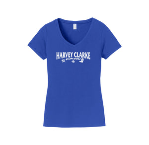 Harvey Clarke-Womens Fan Favorite V-Neck Tee On-Demand Pioneer