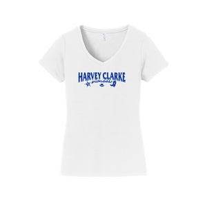 Harvey Clarke-Womens Fan Favorite V-Neck Tee On-Demand Pioneer