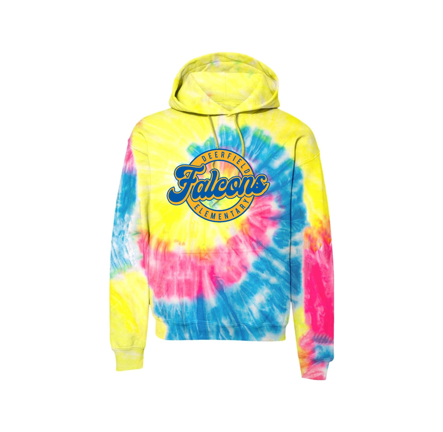 Deerfield STUDENT Spirit Wear-Adult Unisex Tie-Dye Hoodie On-Demand Circle