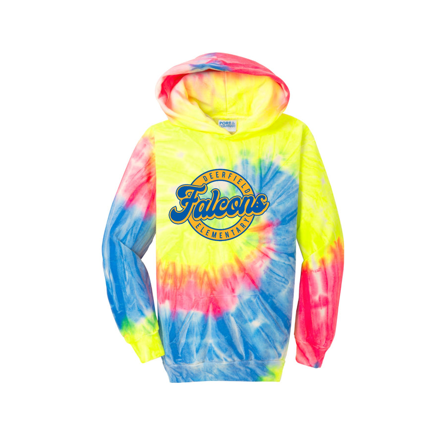 Deerfield STUDENT Spirit Wear-Youth Unisex Tie-Dye Hoodie On-Demand Circle