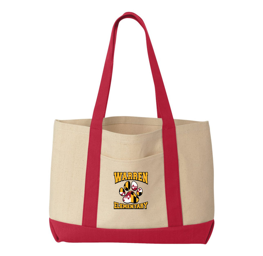 Warren Elementary Spirit Wear 2024-25 On Demand-Liberty Cotton Canvas Tote On-Demand