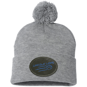 Lincoln-SP15 Pom Pom Knit Cap - Oval Patch