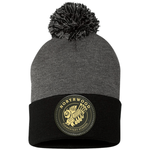 Northwood Elementary-SP15 Pom Pom Knit Cap - Circle Patch