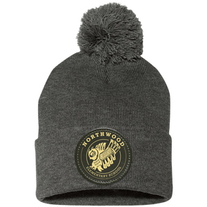 Northwood Elementary-SP15 Pom Pom Knit Cap - Circle Patch