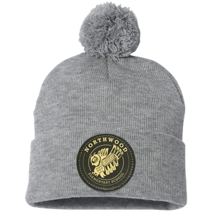 Northwood Elementary-SP15 Pom Pom Knit Cap - Circle Patch