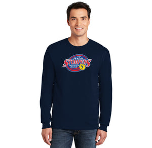 SRVGAL Softball Spirit Wear 2024-25-Adult Unisex Long Sleeve Tee Red Stompers