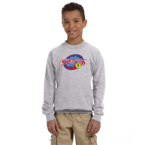 SRVGAL Softball-Youth Unisex Crewneck Sweatshirt Red Stompers