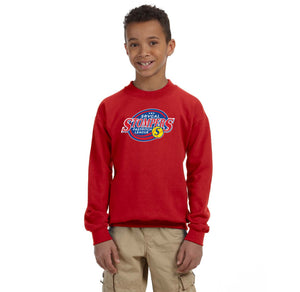 SRVGAL Softball-Youth Unisex Crewneck Sweatshirt Red Stompers