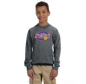 SRVGAL Softball-Youth Unisex Crewneck Sweatshirt Red Stompers