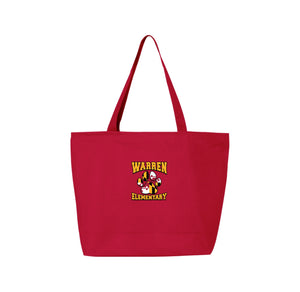 Warren Elementary Spirit Wear 2024-25 On Demand-Q-Tees Canvas Zippered Tote On-Demand