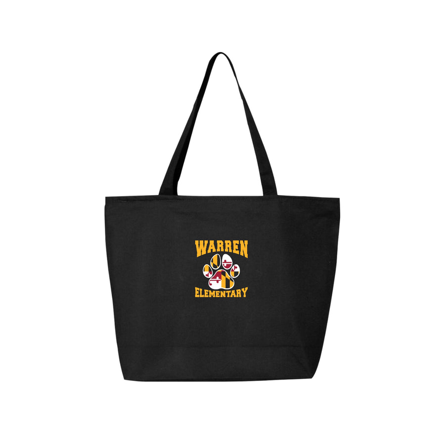 Warren Elementary Spirit Wear 2024-25 On Demand-Q-Tees Canvas Zippered Tote On-Demand