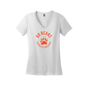 Lincoln Elementary (WBL) Spirit Wear 2024-25 On Demand Store-District Womens Perfect Weight V-Neck Tee On-Demand Paw