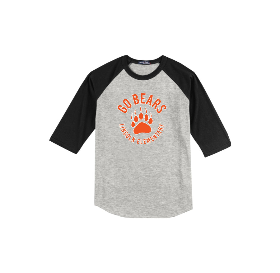 Lincoln Elementary (WBL) Spirit Wear 2024-25 On Demand Store-Adult Unisex Baseball Tee On-Demand Paw