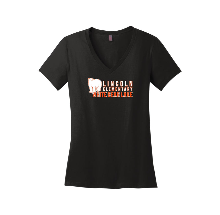 Lincoln Elementary (WBL) Spirit Wear 2024-25 On Demand Store-District Womens Perfect Weight V-Neck Tee On-Demand