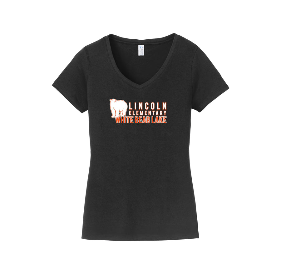 Lincoln Elementary (WBL) Spirit Wear 2024-25 On Demand Store-Womens Fan Favorite V-Neck Tee On-Demand