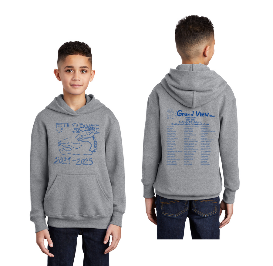 Grand View Blvd 5th-Grade Grad Store Class of 2025 On-Demand-Youth Unisex Port & Co Hoodie On-Demand