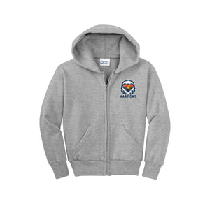 Harmony School On Demand-Youth Unisex Full-Zip Hooded Sweatshirt On-Demand