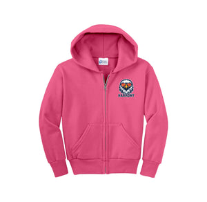 Harmony School On Demand-Youth Unisex Full-Zip Hooded Sweatshirt On-Demand