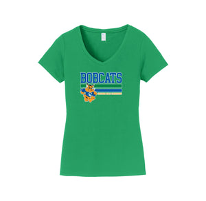 Chapman Hills Elementary Spirit Wear 2024/25 On Demand-Womens Fan Favorite V-Neck Tee On-Demand Stripe Logo