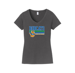 Chapman Hills Elementary Spirit Wear 2024/25 On Demand-Womens Fan Favorite V-Neck Tee On-Demand Stripe Logo