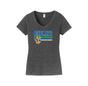 Chapman Hills Elementary Spirit Wear 2024/25 On Demand-Womens Fan Favorite V-Neck Tee On-Demand Stripe Logo