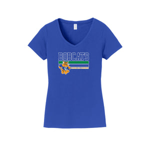 Chapman Hills Elementary Spirit Wear 2024/25 On Demand-Womens Fan Favorite V-Neck Tee On-Demand Stripe Logo