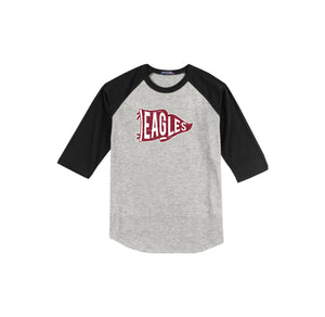 Harrowgate Elementary Spirit Wear 2024-25 On Demand-Adult Unisex Baseball Tee On-Demand Banner