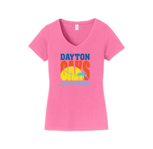 Dayton Oaks On Demand-Womens Fan Favorite V-Neck Tee On-Demand Typographic