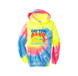 Dayton Oaks On Demand-Youth Tie-Dye Pullover Hooded Sweatshirt On-Demand Typographic