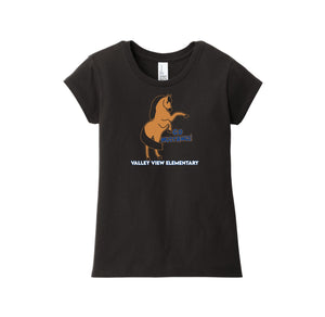 Valley View Elementary-Girls Youth Premium Tee School Wide Logo