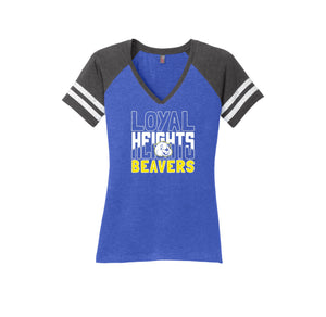 Loyal Heights Elementary-Womens Premium Game V-Neck Tee Typographic On-Demand